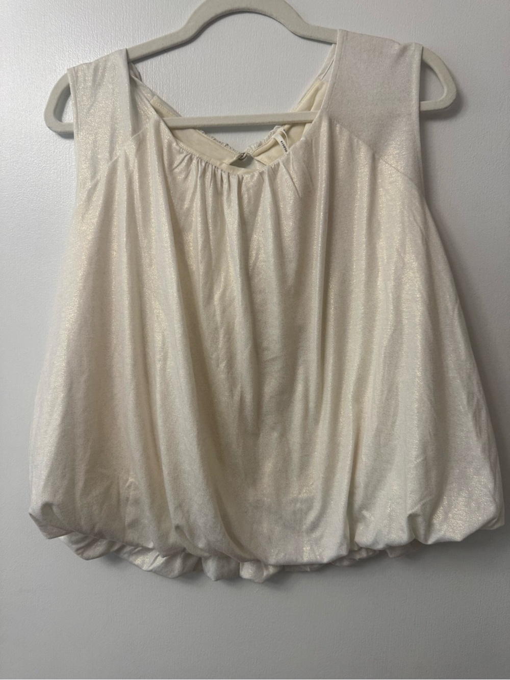Anthropologie metallic knit bubble hem tank XL new with tags